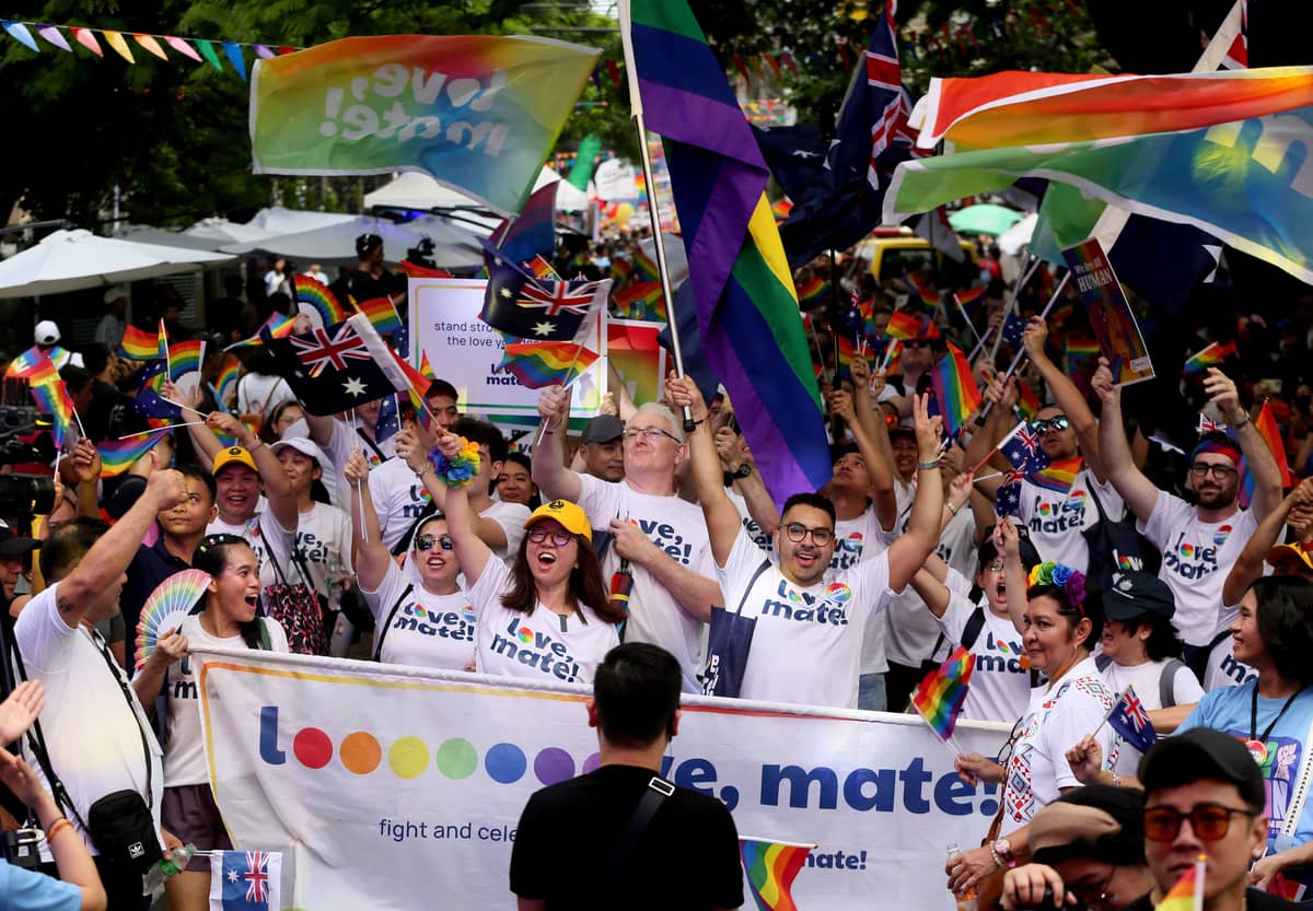(June 22 2024)………On Saturday, June 22, 2024, Quezon City Mayor Joy Belmonte with ambassador from Different country, and Thousands of LGBTQIA+ members join the Love Laban Pride March 2024 held in Quezon City  the "Love Laban 2 Everyone!" Pride PH Festival 2024. which will honor members of the LGBTQ+ community and call for the passage of the SOGIE (sexual orientation, gender identity, and expression) equality bill.………..Photo/Analy Labor